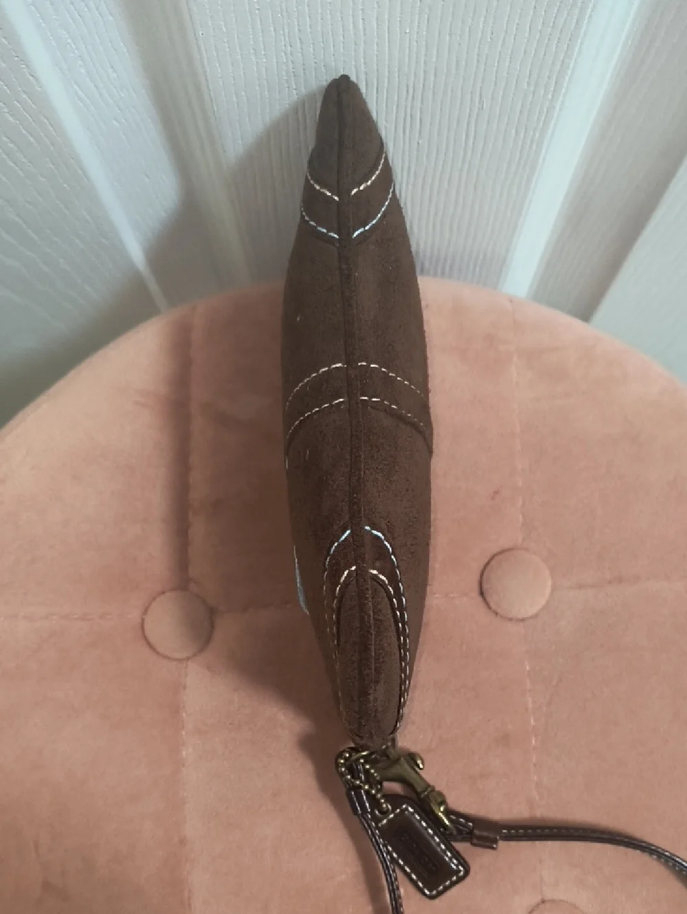 Vintage Coach Brown Suede Wristlet - Picture 4 of 7